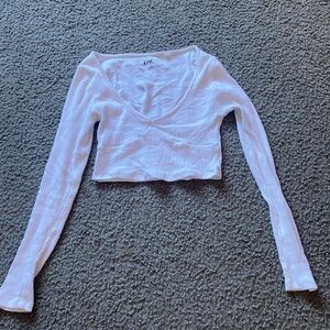White Cropped Long Sleeve